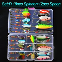 Colorful Spoon Fishing Lure Set Spinner 6