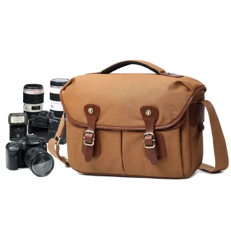 Холщовая винтажная Сумка для DSLR SLR камеры, наплечный ремень, чехол, повседневная сумка-мессенджер для Canon, для sony, водонепроницаемая сумка
