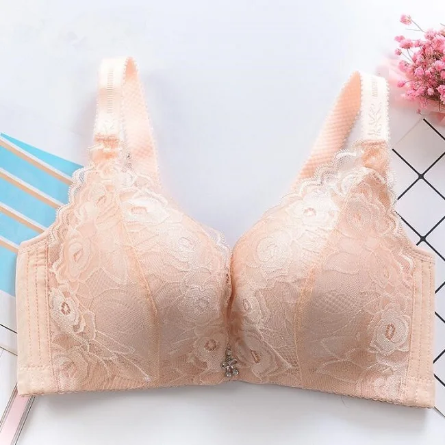 Skin Кружевной бюстгальтер без косточек 3/4 чашка нижнее белье бюстгальтер с подкладками сексуальное женское белье для женский бюстгальтер пуш-ап регулируемый глубокий V - Цвет: Skin