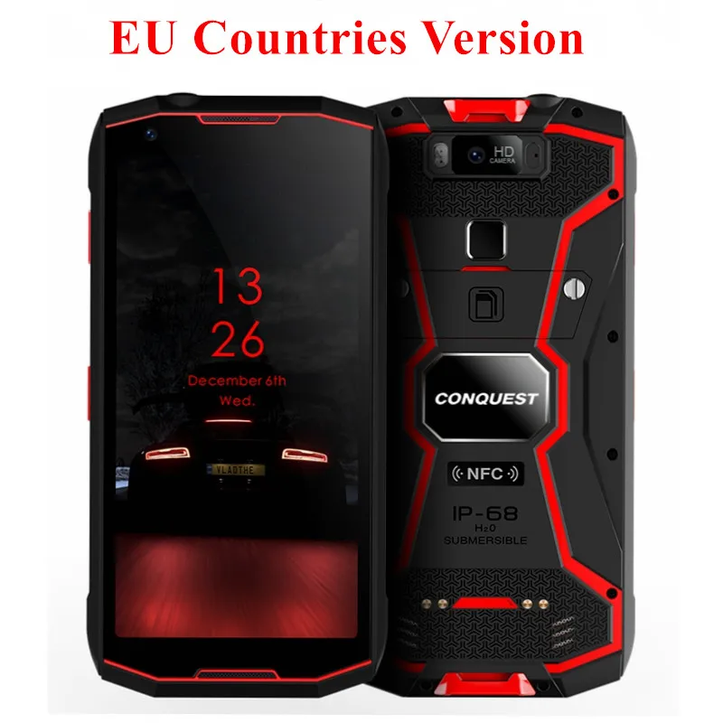 EU version Red S12 Pro IP68 водонепроницаемый прочный смартфон 6GB+ 128GB 5,9" 8000 mAh Android 9,0 P70 Восьмиядерный рация ПМР мобильный телефон на открытом воздухе - Цвет: EU version Red