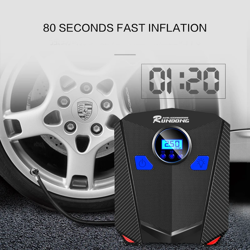 Car Air Compressor Pump Digital Tire Inflator DC 12V 120W 150 PSI Car Air Pump with Auto Shut Off Gauge for Car Motorcycle Elect