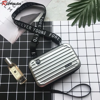 

RIEZMAN Luxury Hand Bags for Women New Suitcase Shape Totes Fashion Mini Luggage Bag Women Famous Brand Clutch Bag Mini Box Bag