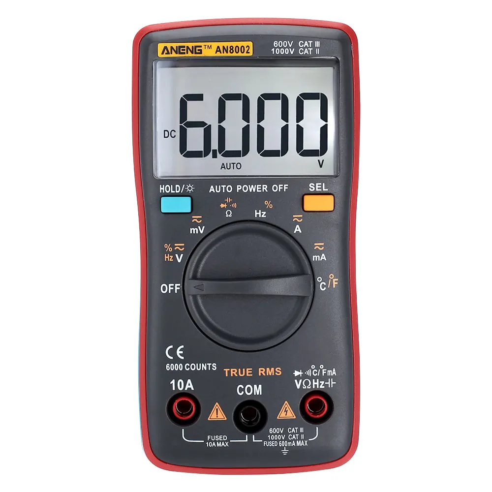 Цифровой мультиметр AN8002 ABS инструментальные инструменты комплект Открытый Многофункциональный мультиметр Цифровой Вольтметр бытовой Домашний Тест