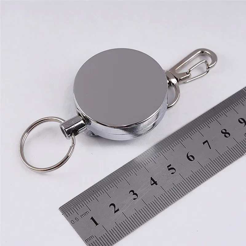 Эластичный брелок для ключей со стальным тросом спортивный выдвижной кольцо с