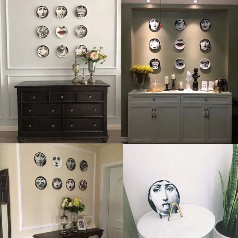 Фарфоровая тарелка Fornasetti для подвешивания на стену, персонализированная декоративная тарелка, держатель, коллекционная художественная тарелка из костяного фарфора, украшение на стену, подарок