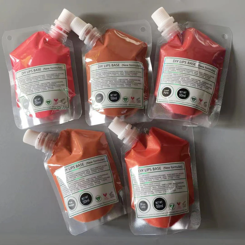 

Матовый блеск для губ, 5 шт., 50 мл, с высоким пигментом, жемчужный глянцевый мешочек для губ, Увлажняющий блеск для губ «сделай сам», блестящий, индивидуальный макияж, оптовая продажа