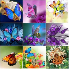

Full Drill Round Square Diamond Painting 5D Butterfly Diamond Embroidery Flowers Rhinestone Picture Cross Stitch Kit Home Decor