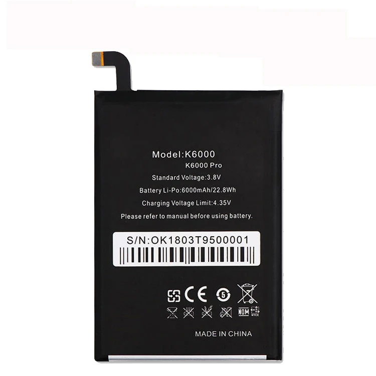 Новая высокая емкость для Oukitel K6000 6000mAh Аккумулятор Перезаряжаемый Мобильный телефон батареи для Oukitel K6000 Pro смартфон