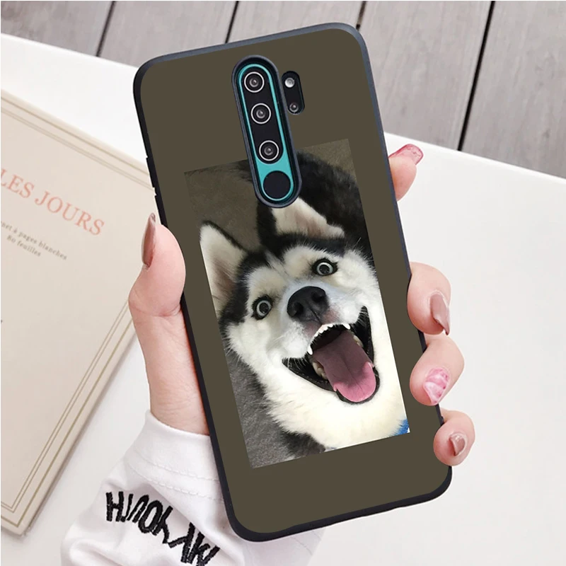 Husky black Silicone Phone Case For Redmi note 8 7 Pro S 8T for redmi 9 7A Cover phone cases for xiaomi