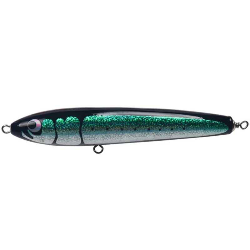 New 1 pcs 140g/23.5cm Sequin Wood Fish Lure Bionic Hard Bait Sea Fishing Pencil Bait Artificial Salt Fishing Lure