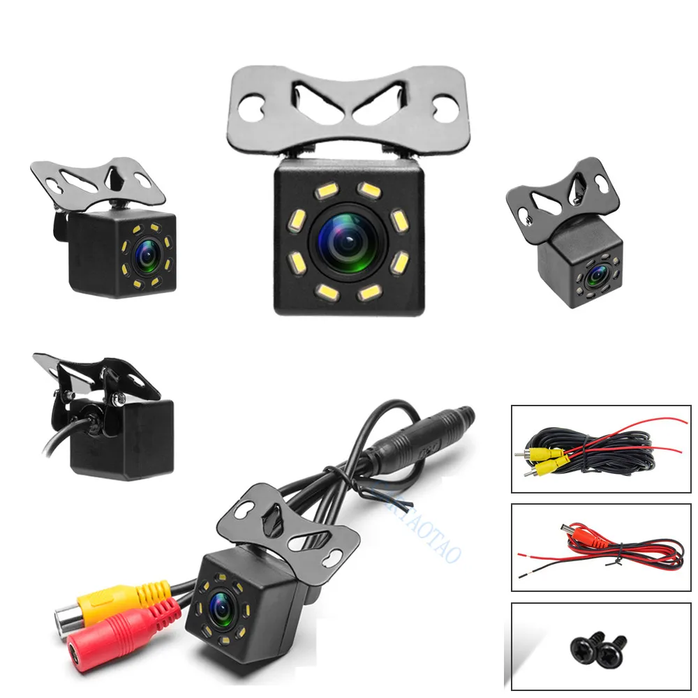 

Car rear view camera angle HD LED Light Night reversing camera 12V universal parking lot rear camera Waterproof HD image