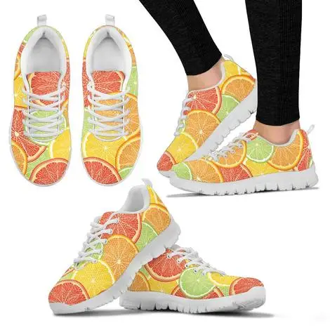 

Thikin hot Lace Up Women's Flats Shoes Fashion Citrus Slice Design Casual Ladies Sneakers Shoes Woman Brand Woman Zapatos Mujer