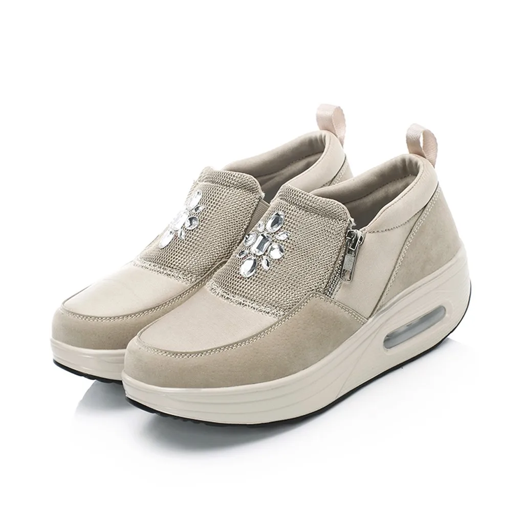 

SAGACE Sneakers Fashion Women Spring Thick Bottom Non-slip Swaying Shoes Breathable Mesh Leisure Walking Heightening Shoes X0114