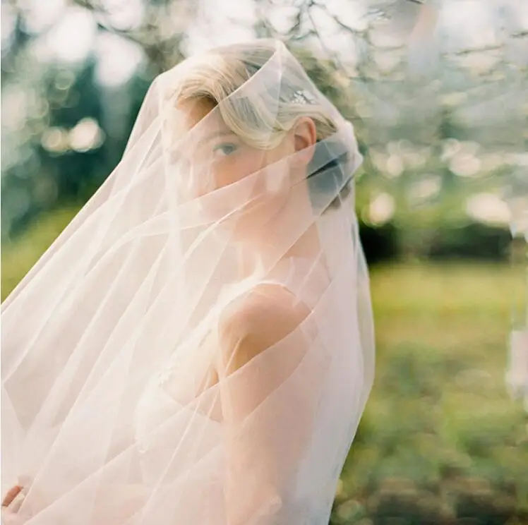 1 meter ivory tulle Дешевая Вуаль свадебная вуаль без гребня Свадебные аксессуары кружевная вуаль для невесты мягкая фатиновая вуаль 003 - Цвет: 1 meter ivory tulle