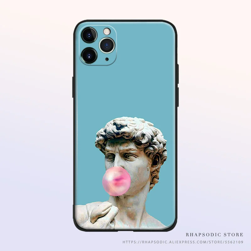 Мягкий Силиконовый ТПУ чехол для телефона с изображением статуи Vaporwave IPhone SE 6 6s 7 8