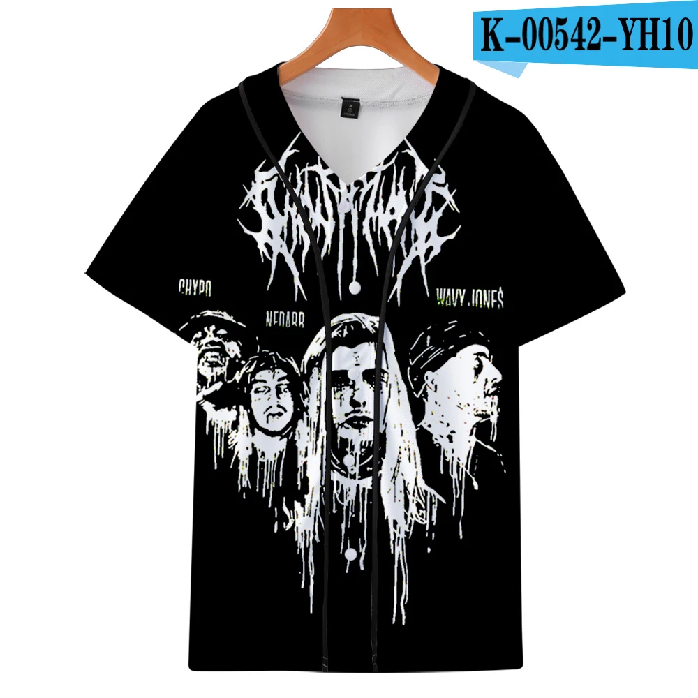 Ghostemane, мужская рубашка, 3D, короткий рукав, свободная, повседневная, гавайская, воротник-стойка, мужские рубашки, летняя мода, рок, хип-хоп, уличная одежда - Цвет: one