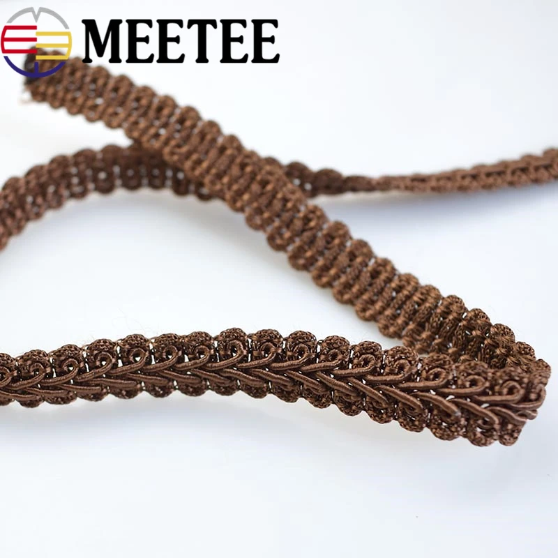 Meetee 20 метров 12 мм кривая кружевная отделка плетеная лента для DIY занавески
