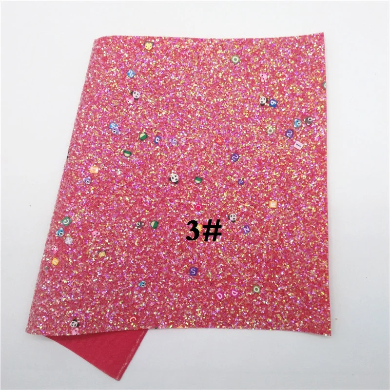 Glitterwishcome 21X29 см, размер А4, плотная блестящая кожа с мультяшными животными, Искусственная ткань из искусственной кожи, винил для бантов, GM715A - Цвет: 3