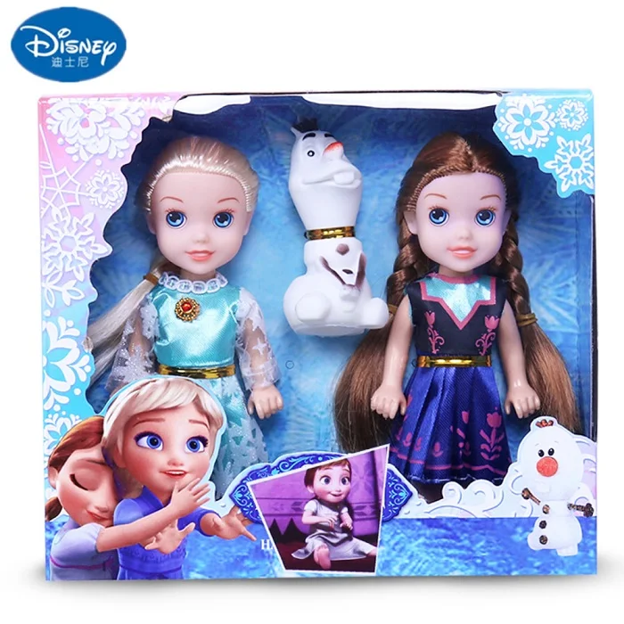 Дисней Замороженные Игрушки Принцесса Кукла Эльза Куклы Анна и аксессуары Olfa хорошее качество подарки! Пластиковые детские куклы для девочек - Цвет: BX-1-3PCS HAVE