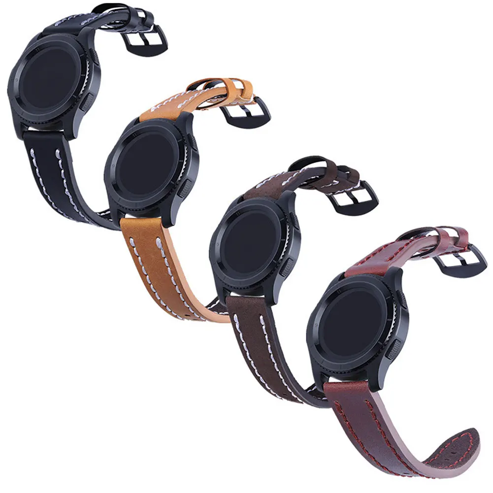 Кожаный 22 мм Универсальный браслет ремешок для samsung Gear2 R380 Замена ремня быстроразъемный ремешок для huawei Watch 2 Classic