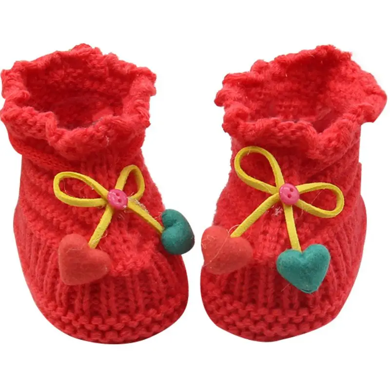 Обувь для новорожденных мальчиков и девочек; милые вязаные ботинки для младенцев; шерстяные ботинки для маленьких девочек и мальчиков; теплые зимние пинетки - Цвет: XR