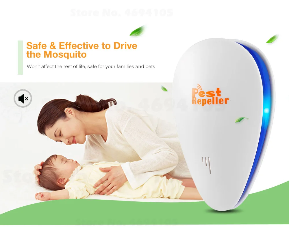 Ultrasonic Electronic Pest Repeller Repels Mice / Bed Bugs / Mosquitoes / Spiders for Home Office