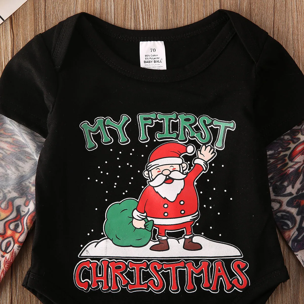С надписью My First Christmas, для новорожденных, для маленьких мальчиков и девочек с длинными рукавами; детский хлопковый облегающий комбинезон, костюм, детская одежда на возраст от 0 до 18 месяцев