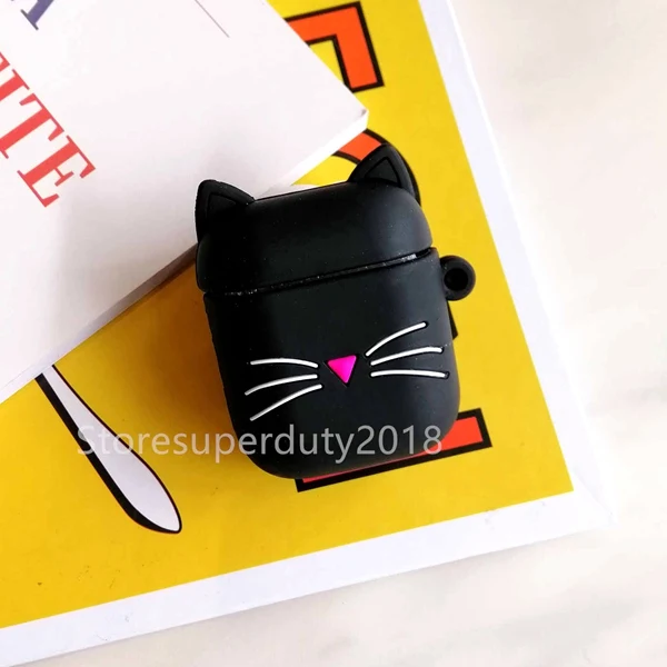 Blackbeardcat Мультяшный для airpod беспроводной Чехол для наушников для Apple AirPods 2 Силиконовый чехол для зарядки наушников Защитный чехол для AirPods - Цвет: Blackbeardcat