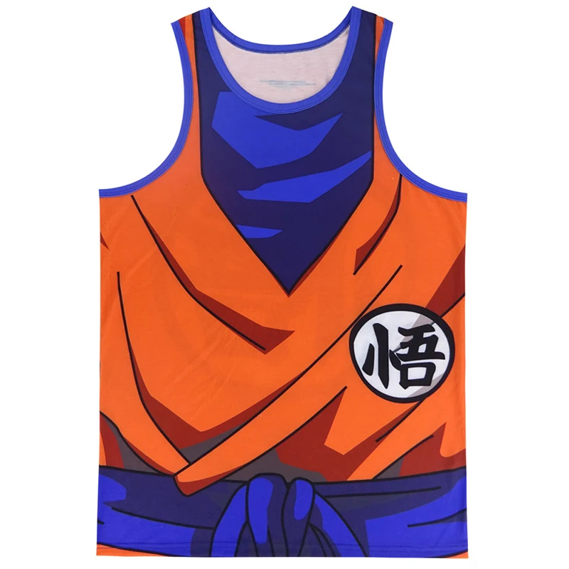 Для мужчин Dragon Ball Z Goku 3D жилет мужской отряд самоубийц Вегета майка для взрослых Косплей рубашка без рукавов