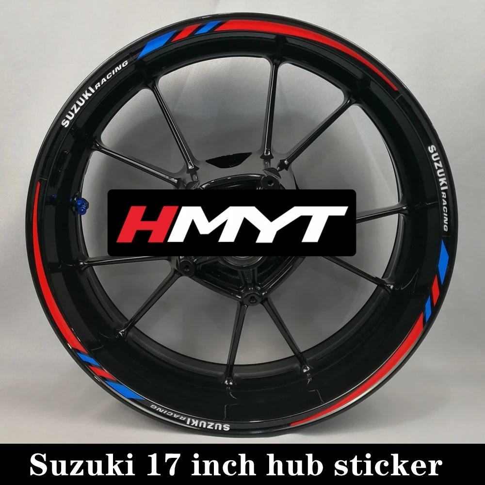 Подходит для мотоцикла Suzuki 17 дюймов наклейка на ступицу колеса Водонепроницаемый Светоотражающие колеса gsx250r GSX R600 GSX R750 GSX r1000 dl1000 - Цвет: F