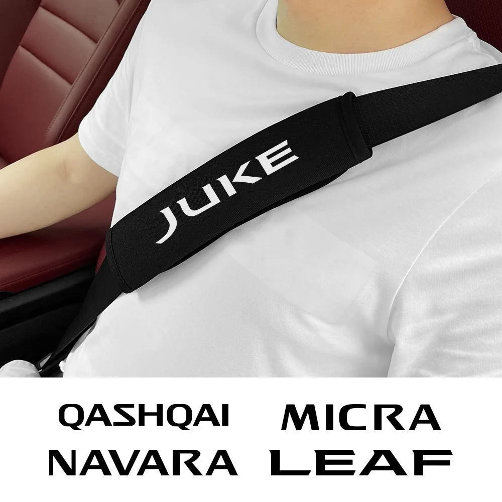 Seat Belt Cover 2Pcs Car Seat Safety Belt Cover Soft Cushion Accessories for Nissan Qashqai Juke Micra Leaf Pathfinder 370Z Kicks Navara Nv200