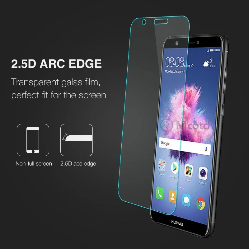 Nicotd 2.5D 9H Premium Tempered Glass For Huawei P Smart Screen Protector Toughened protective film For Huawei Enjoy 7S 5.6 inch (4)