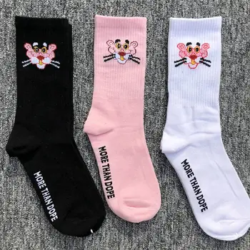 

2019 New Women Printed Socks Cute Cortoon Animal Letters Black White Cotton Funny Socks For Female