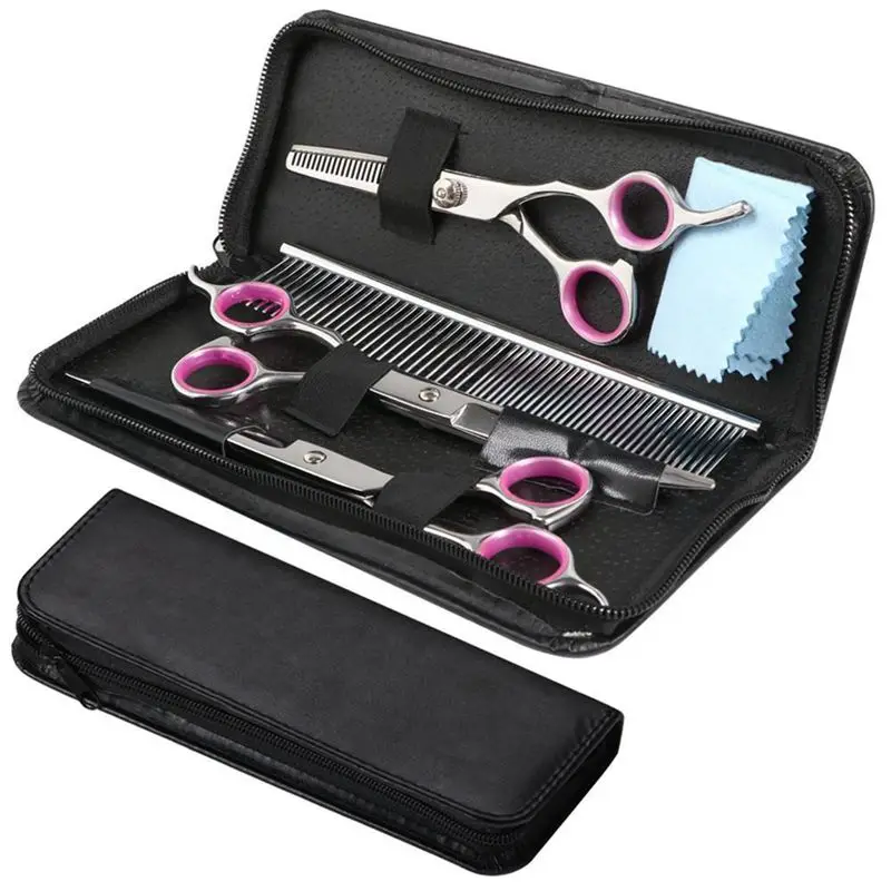 Hot Sale 7 inchProfessional Pet Dog Grooming Scissors Set Straight&ampCurved&ampThinning Shears Kit | Дом и сад