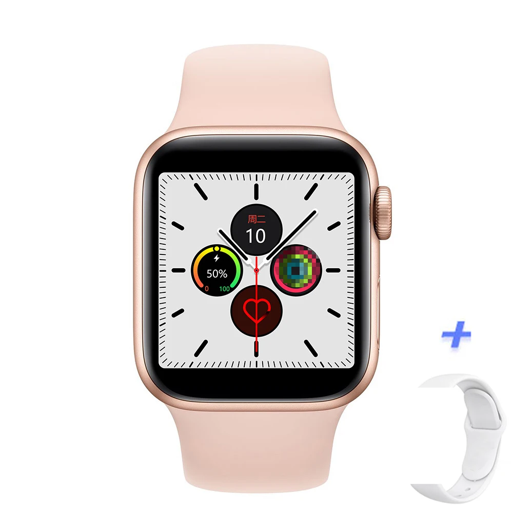 PK with wh st IWO 12 Smart Watch series 5 1:1 Smart Watch 40/44 мм Bluetooth Смарт часы iwo12 для IOS Android Управление Siri PK IWO 11 IWO8 Смарт-часы - Цвет: PK with wh st