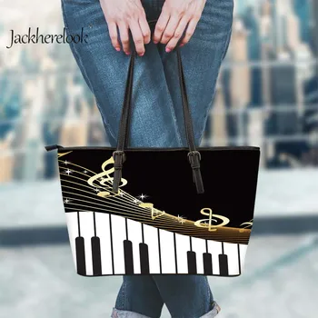 

Jackherelook 3D Music Notes Printing Women Luxury Shopping Handle Tote Bags Fashion Shoulder Hand Bag Leisure Clutch Bolsa Mujer