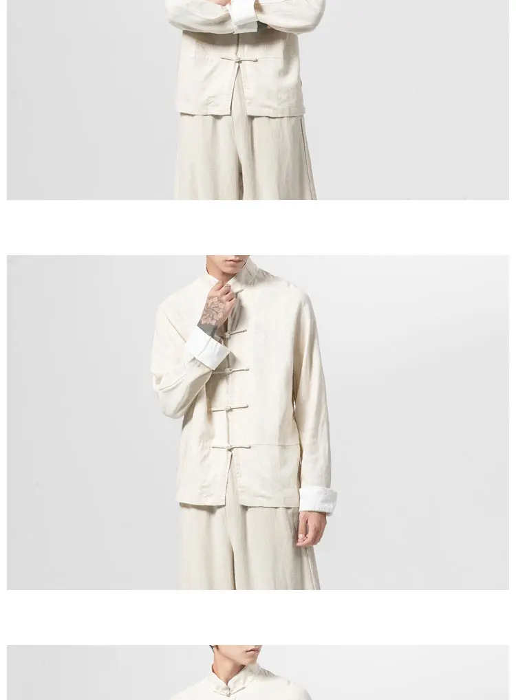 Sinicism Store Autumn Men Button Cotton Linen Oversize Shirts Mens Chinese Vintage Tops Clothing Male Autumn Casual Shirt