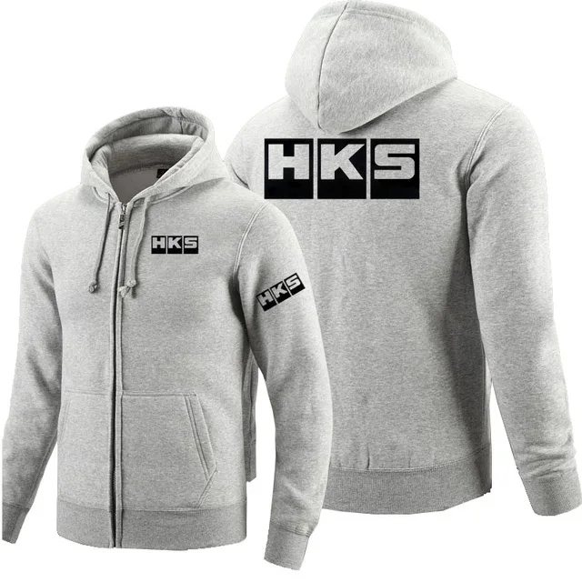 2 Толстовки на молнии с логотипом HKS, флисовая толстовка с капюшоном и длинным рукавом, мужская куртка на молнии, толстовка j - Цвет: 2