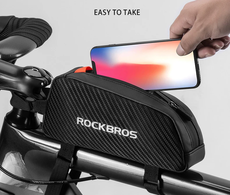 ROCKBROS 1L велосипедные сумки водоотталкивающие Светоотражающие передние верхние рамы трубы сумка большой емкости сверхлегкие велосипедные сумки Велоспорт Паньер