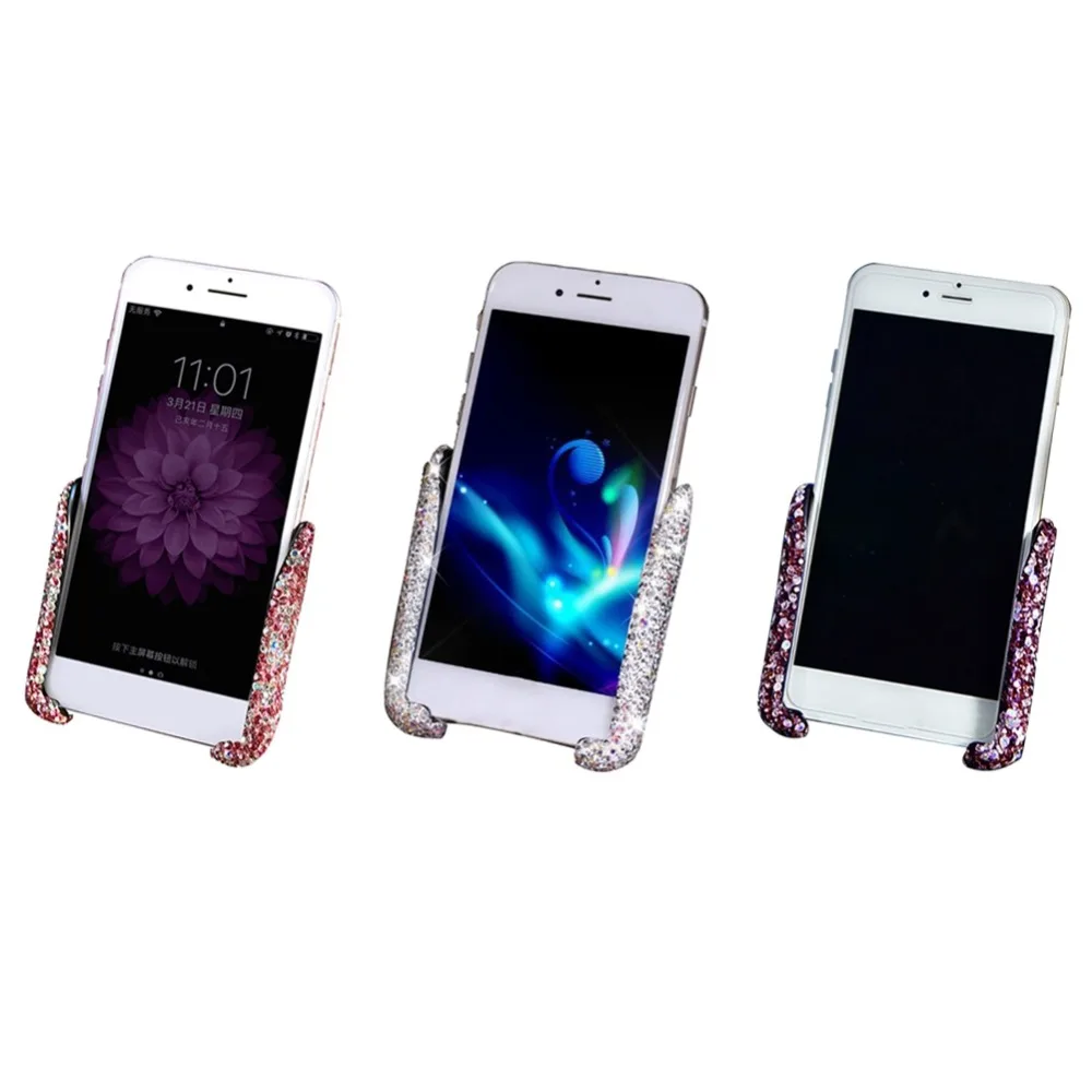 Bling Crystal Rhinestone Автомобильный держатель для телефона Air Vent подставка для IPhone для Android и более смартфона 9