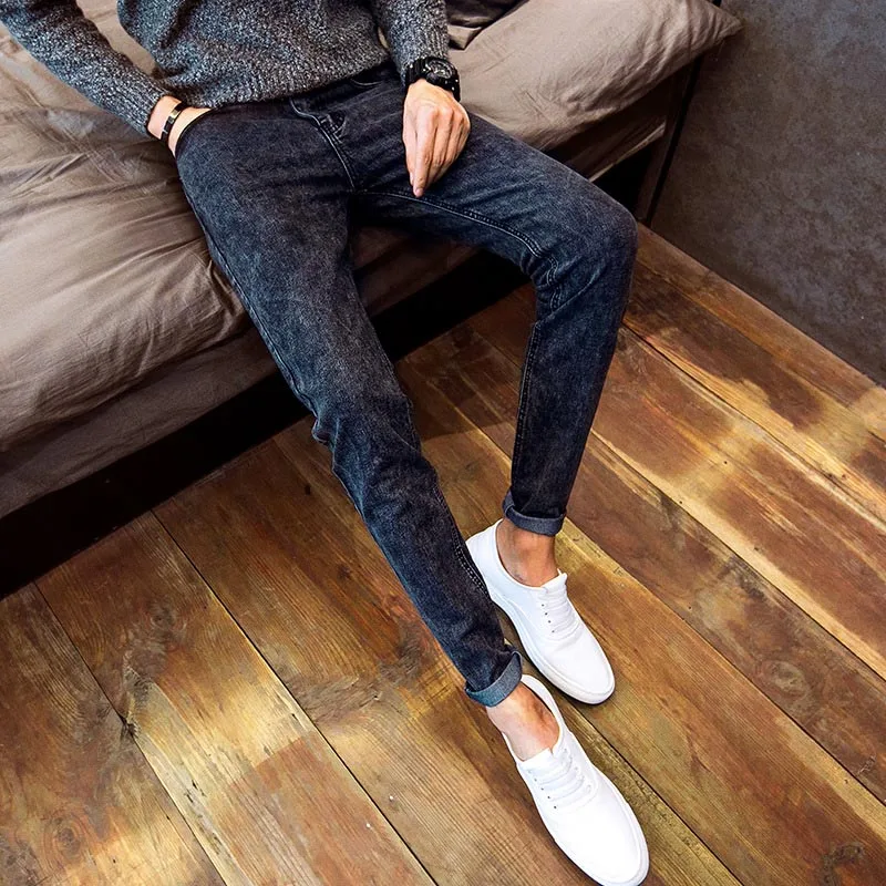 2020 Men Stretch Fashion Denim Jeans Slim Fit Skinny Fashion Casual Long Pencil Pant Styling Black Blue 2020 Men Stretch Fashion Denim Jeans Slim Fit Skinny Fashion Casual Long Pencil Pant Styling Black Blue