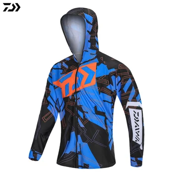 

DAIWA Shirt Outdoor Sports Fishing Clothing Men Fishing Shirts Long Sleeve Breathable Quick Drying Coat Hooded Fishing Clothes