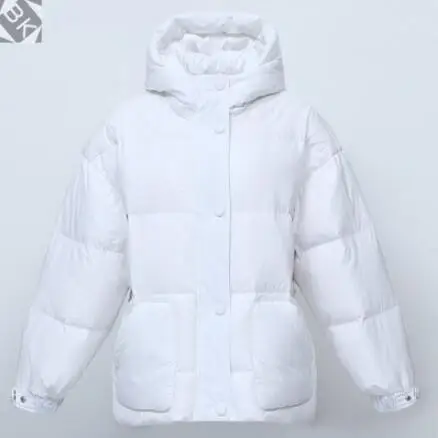 Пуховик зимняя новая модная уличная дизайнерская Брендовая женская куртка 90% утиный пух красивая верхняя одежда для девочек пальто с поясом - Цвет: Белый