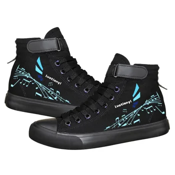 

Unisex Anime Cos VOCALOID Luo Tianyi Hatsune Miku Casual Ankle Canvas Shoes Hook Loop Flat plimsolls duck shoes Sneakers