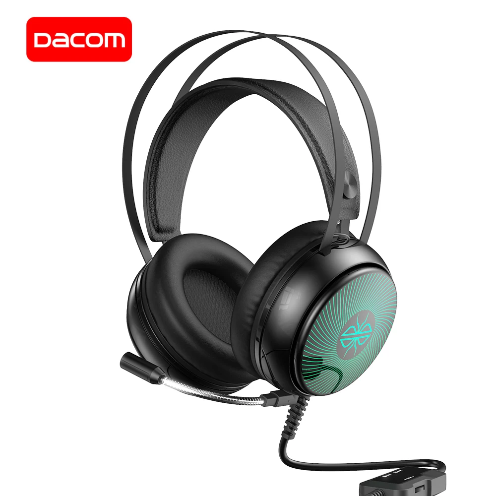Игровая гарнитура DACOM GH08 3 5 мм проводные геймерские наушники с светодиодный