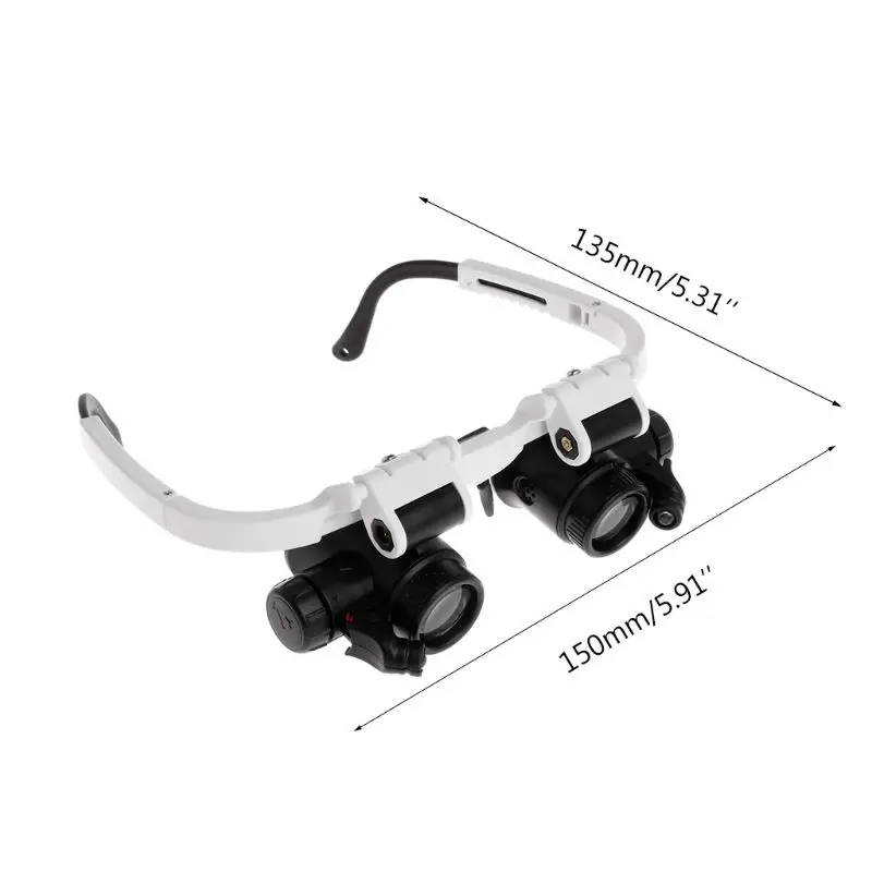 

Headband Magnifier with LED Light Head Mounted Magnifying Glasses 8X 23X N84C