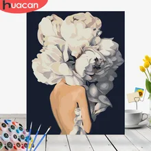 Роспись по номерам цветы девушка картинки по номерам Ручной росписью Домашнего декора фигура Наборы для рисования холст