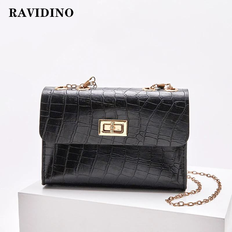 

Simple Small Square Bag crocodile Women's Designer Handbag 2019 High-quality PU Leather Chain Mobile Phone Shoulder bags