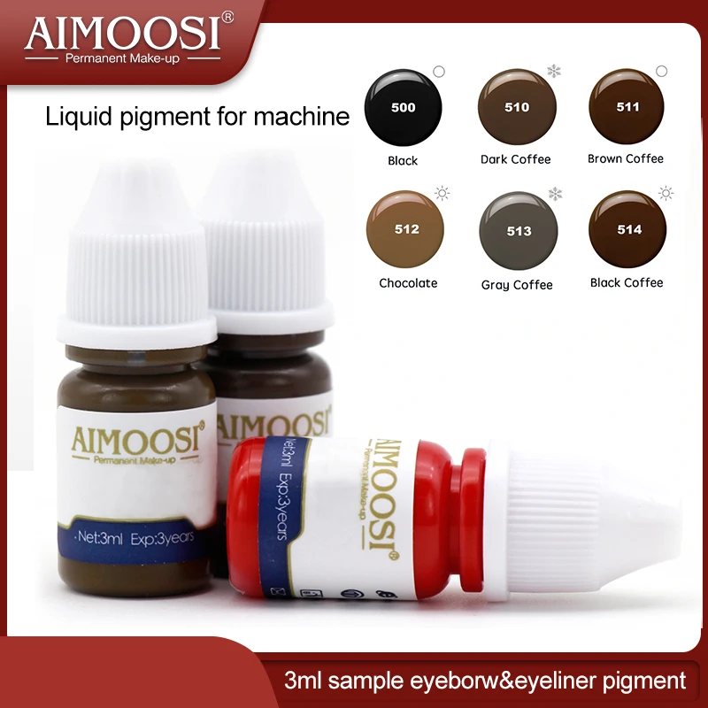 Образец пигмента AIMOOSI eyeborw 3 мл 6 цветов полуперманентный макияж микроблейдинг