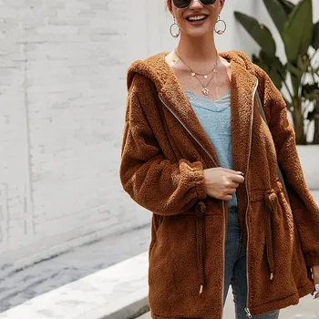 

2020 woman jackets coat winter fur faux teddy coats trench cropped women's jacket for women fashion with bomber zipper female ca